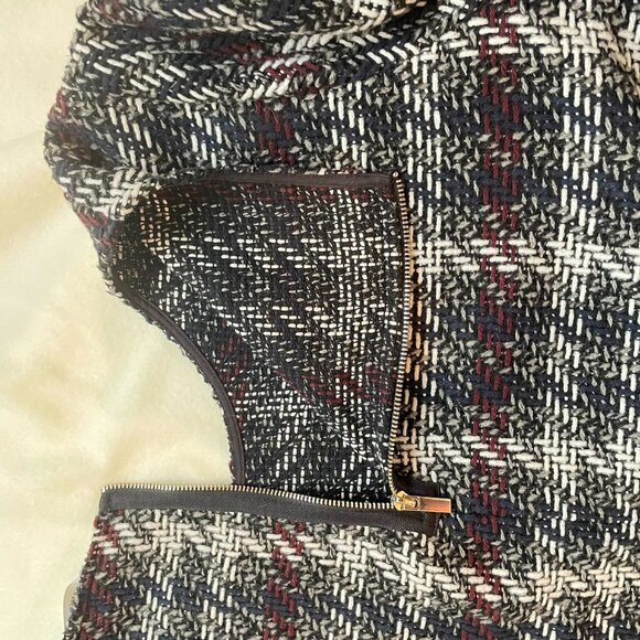 Contemporaine cropped tweed top Women size XXL, black, white and burgundy. - Picture 6 of 8